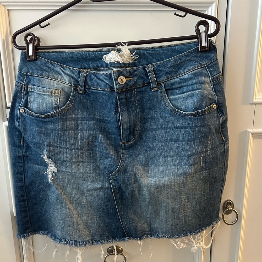 Distressed Denim Skirt from Altar’d State